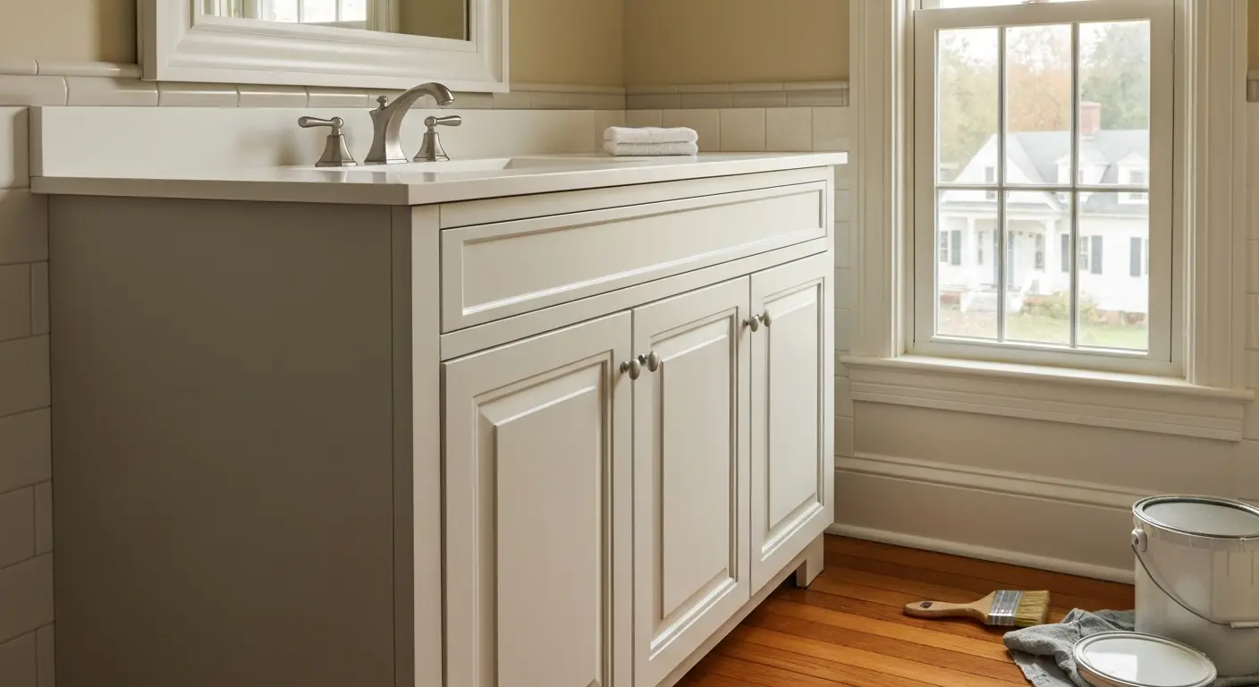 Bathroom vanity cabinet painting