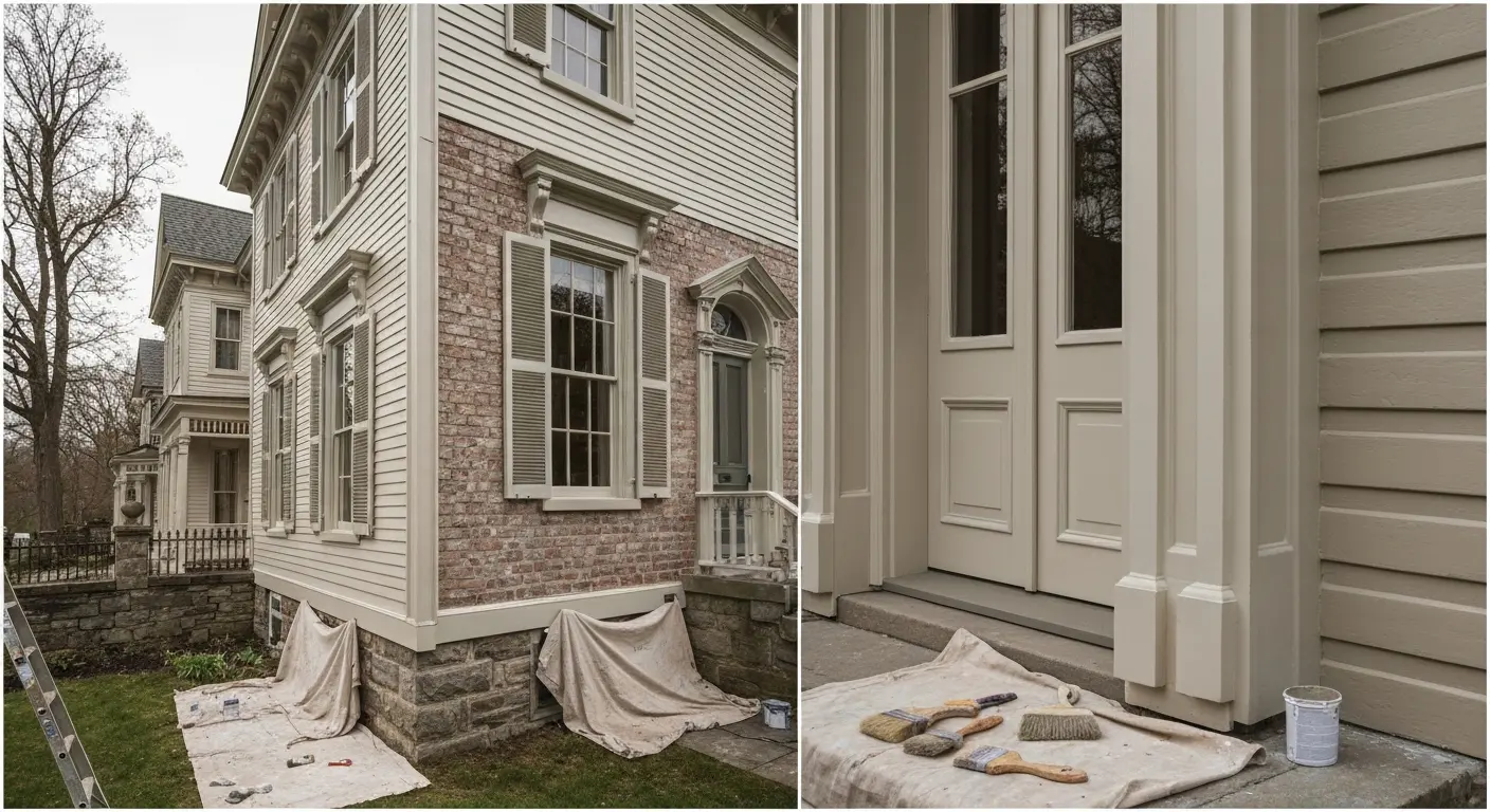 Exterior painting on historic Tivoli home