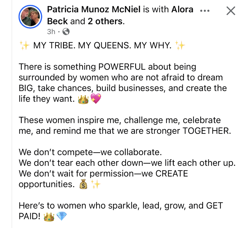 Patricia Munoz McNiel’s original post celebrating collaboration, community, and opportunity