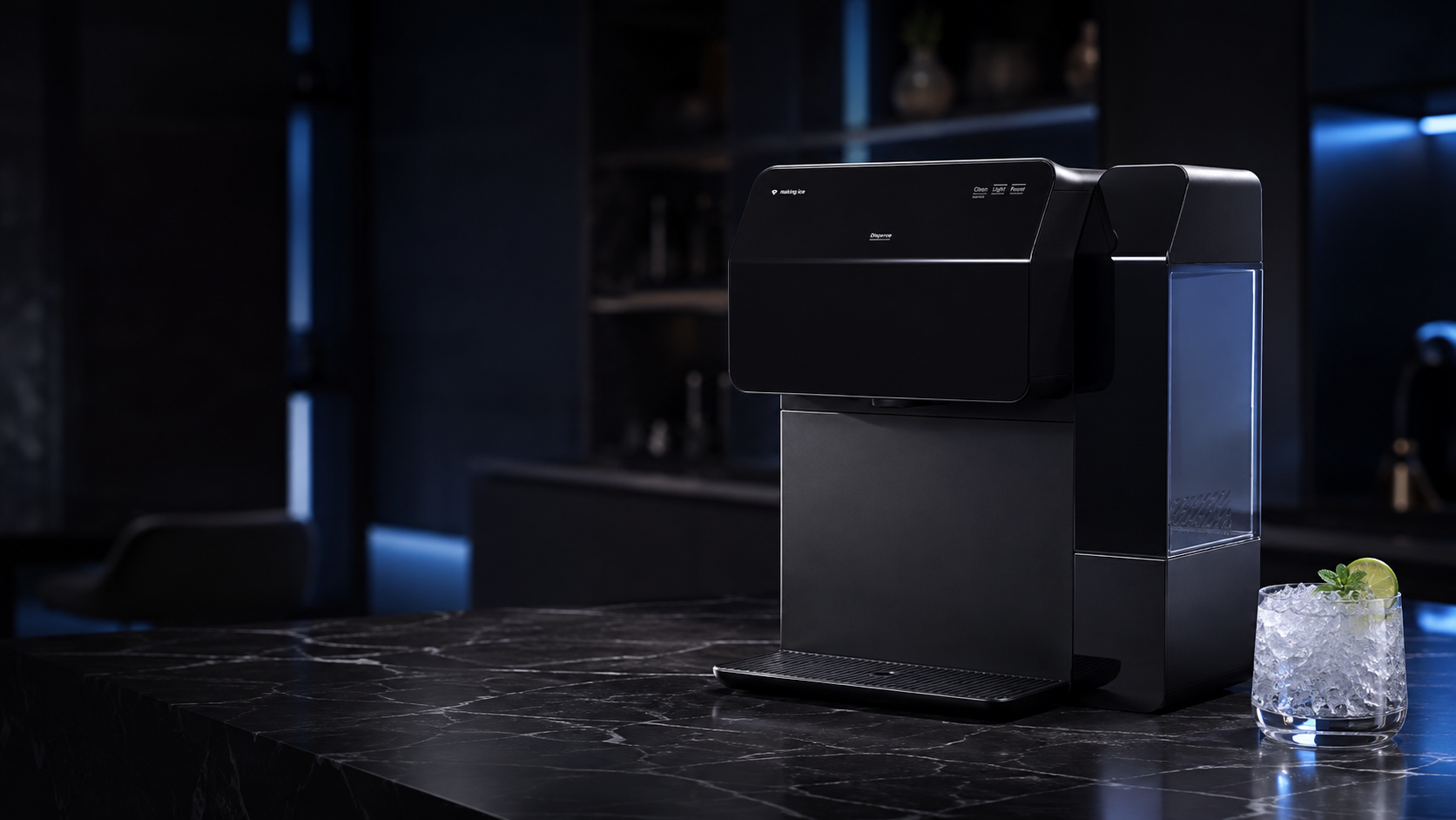 KB3 countertop nugget ice maker with tinted side water tank