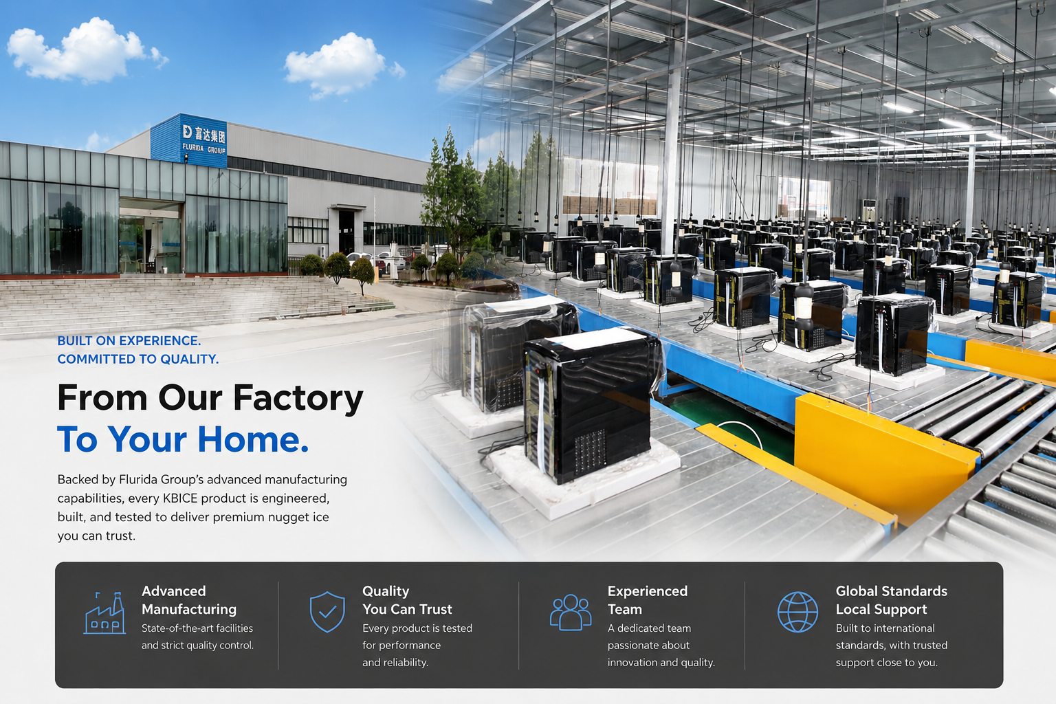 Flurida Group factory and ice maker production line