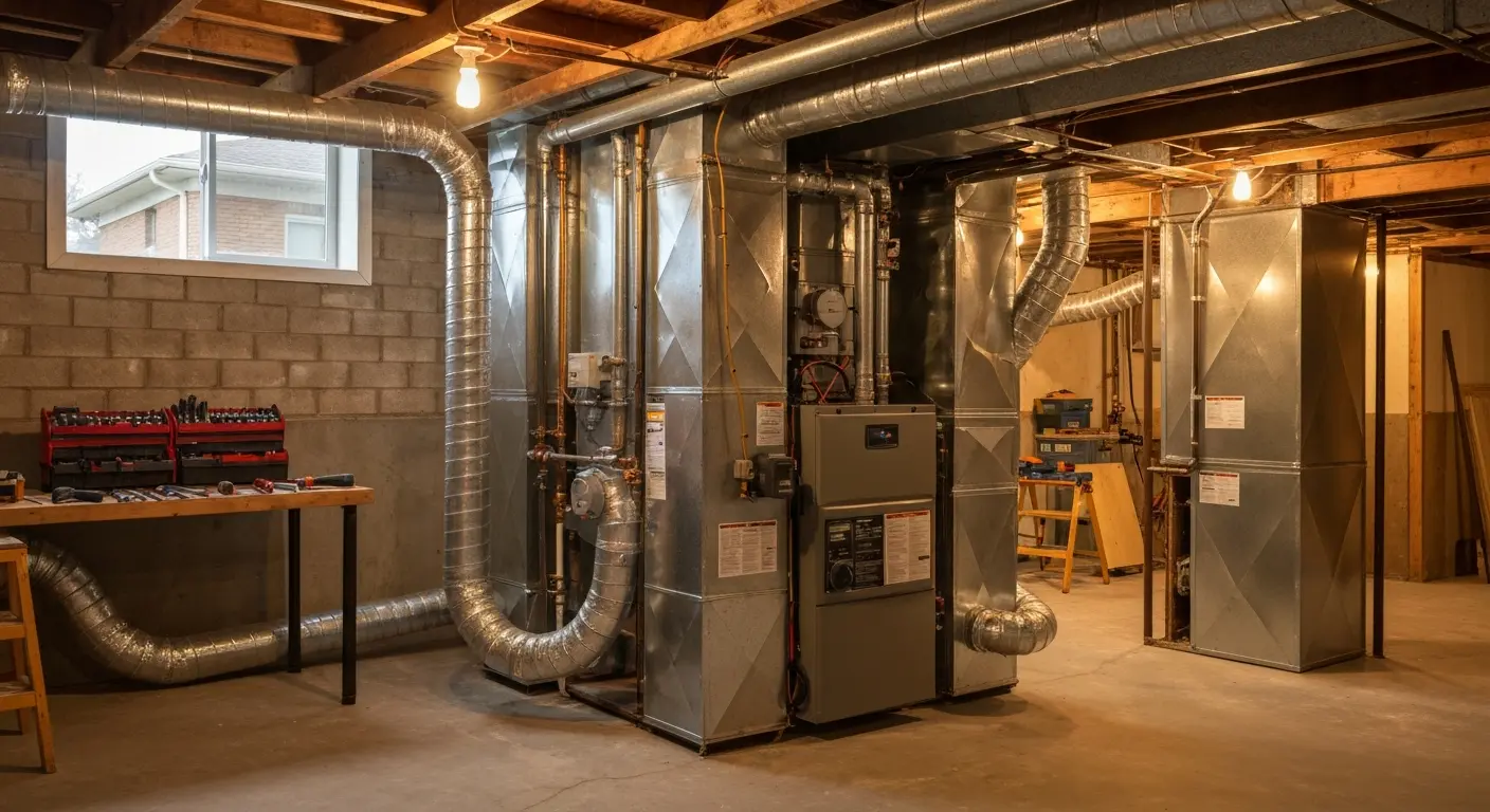 Old furnace removal and replacement
