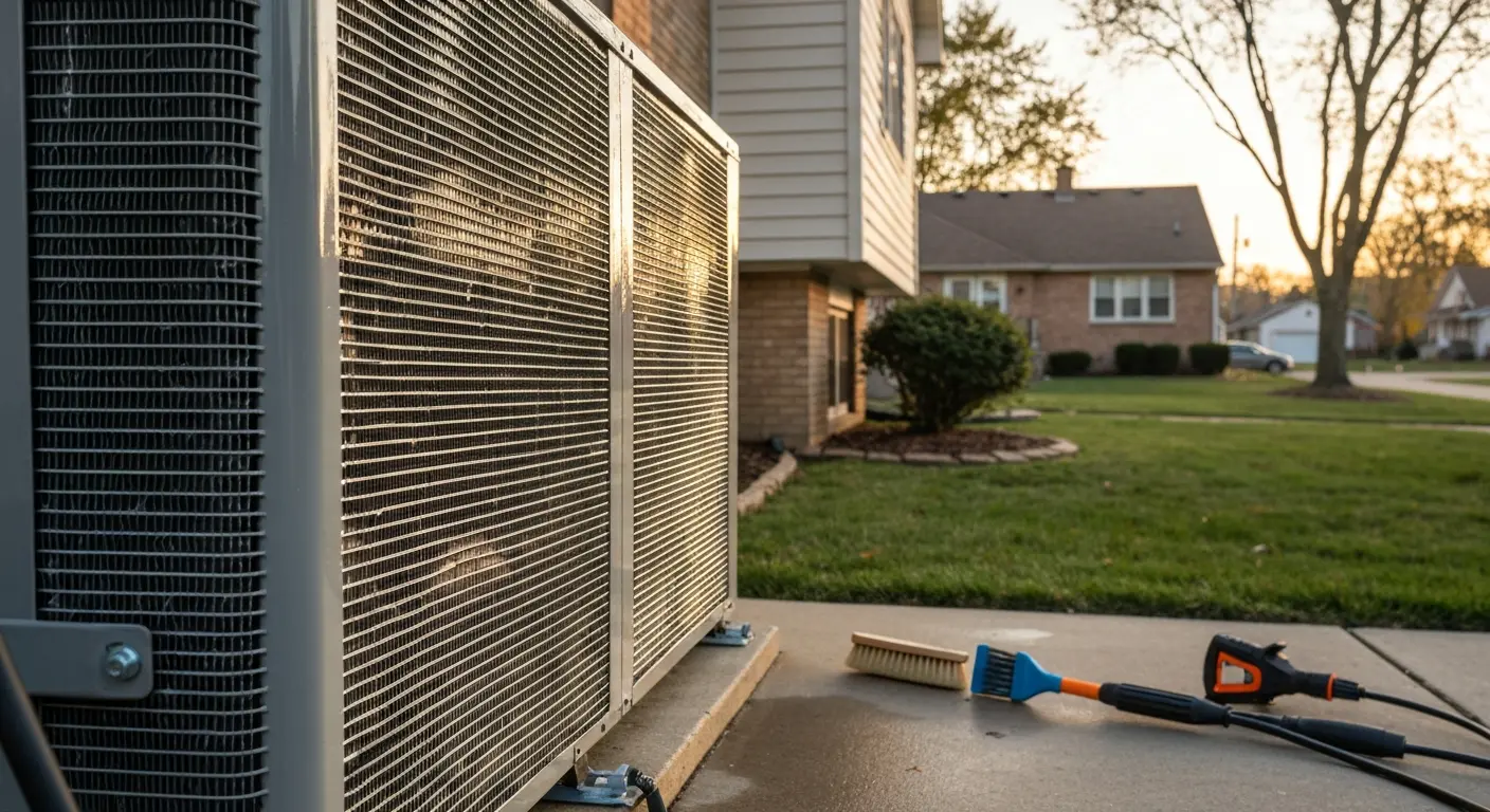 Heat pump condenser unit maintenance