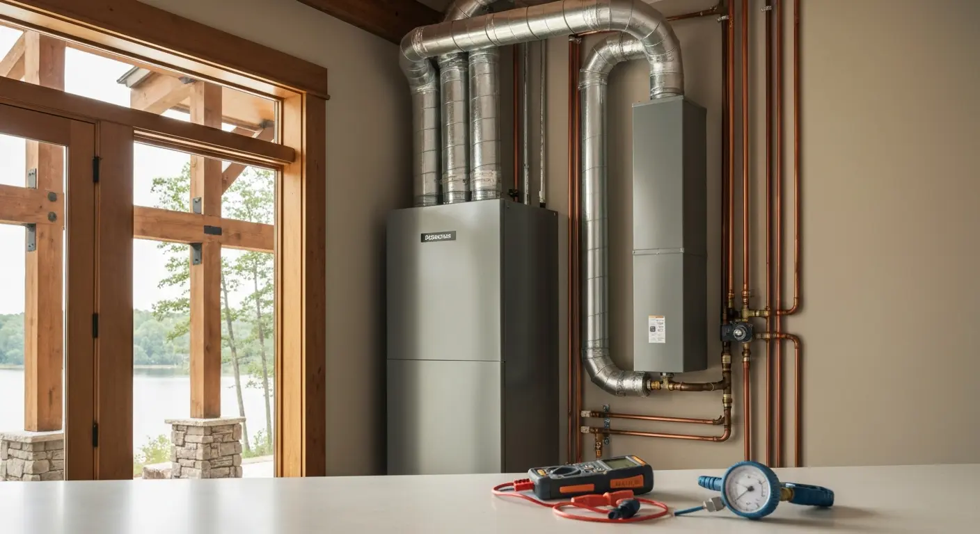 New HVAC system installation in new construction