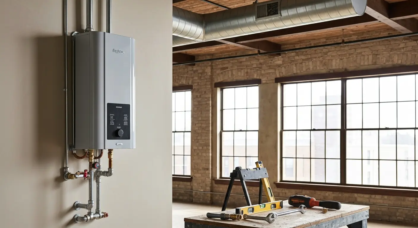 Gas tankless water heater installation