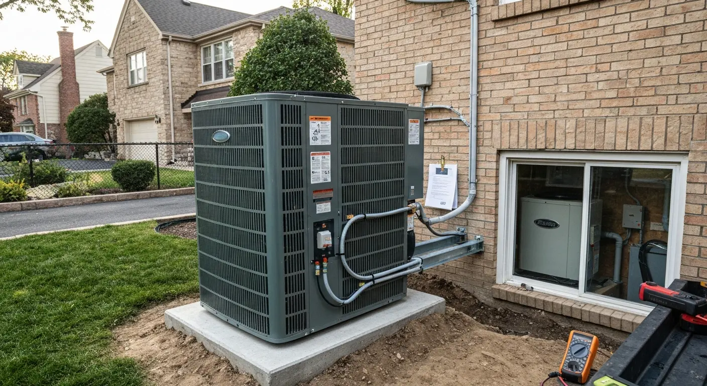 Central AC unit installation