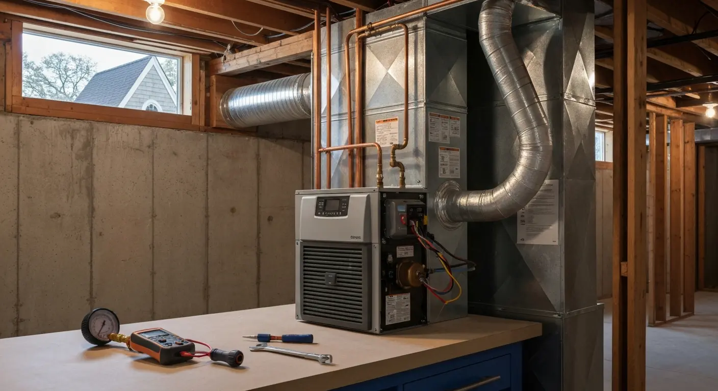 HVAC repair work in Winnetka home