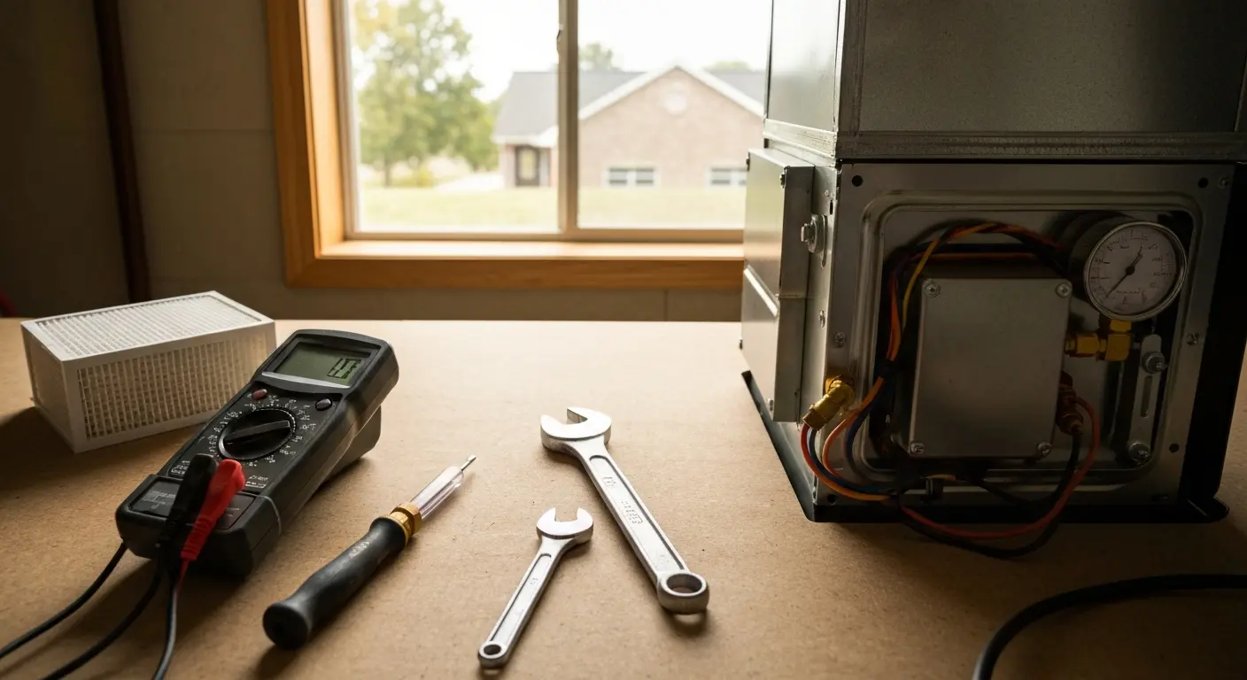 HVAC repair in progress