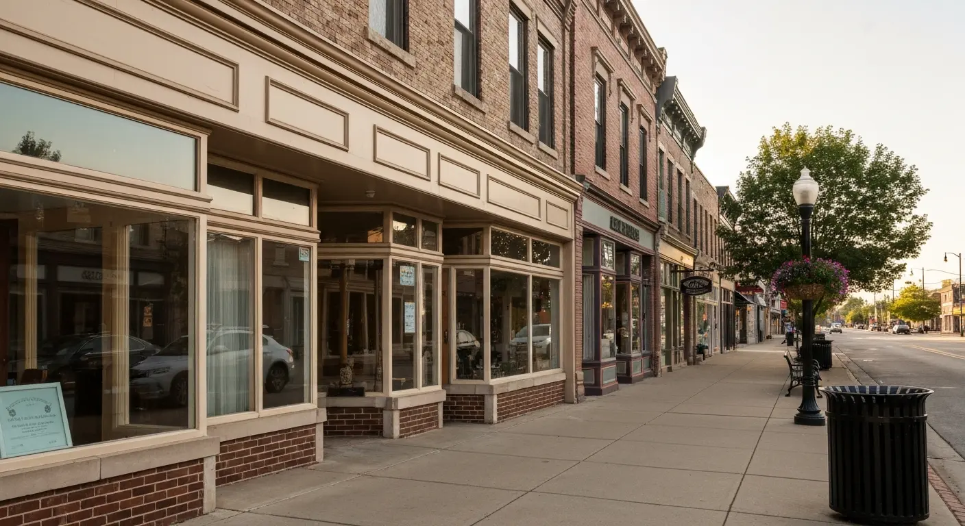 Hinsdale downtown streets and storefronts