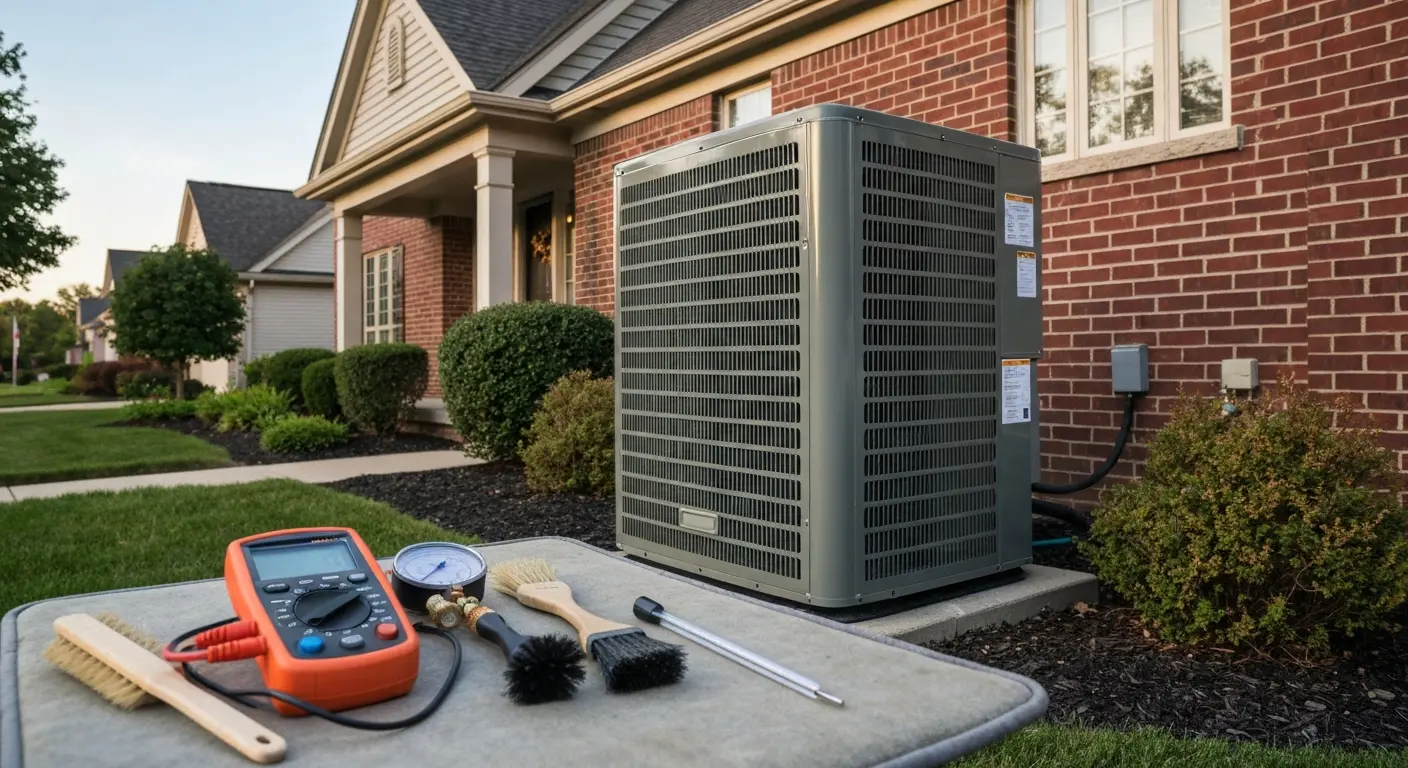 HVAC technician with tools