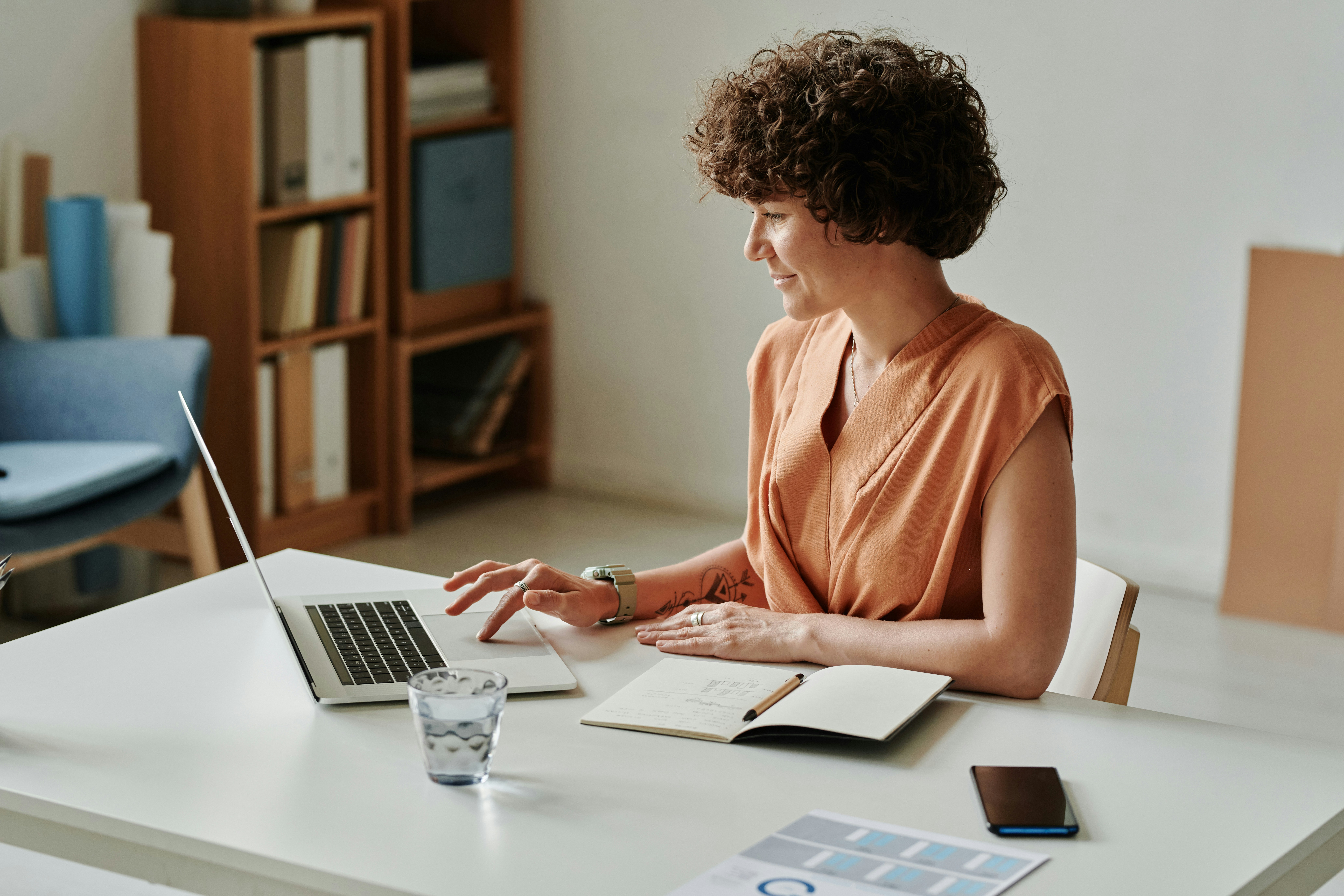 Woman receiving online coaching