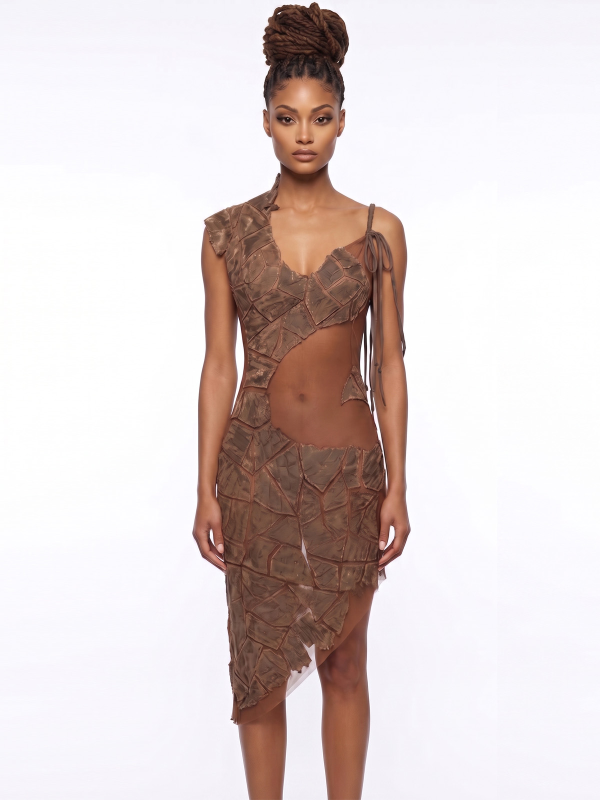 Vestido cuero oscuro