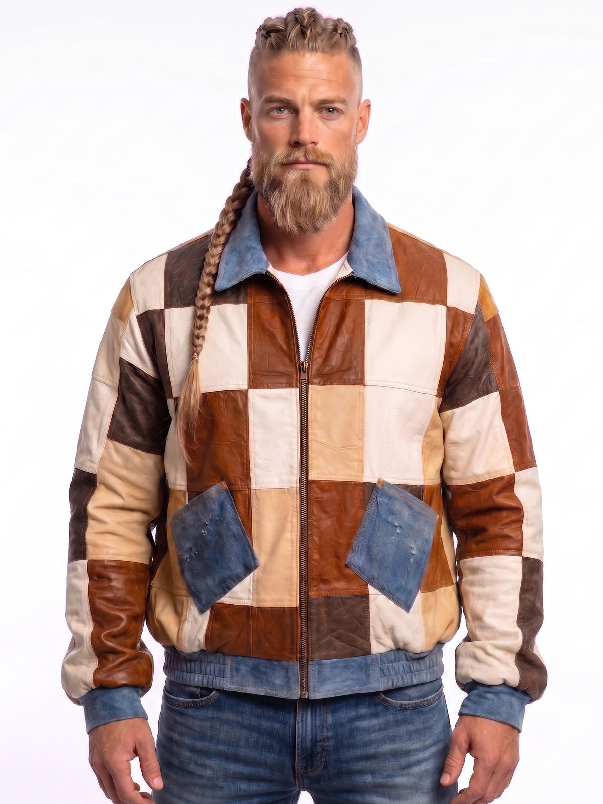 Bomber cuero trozos