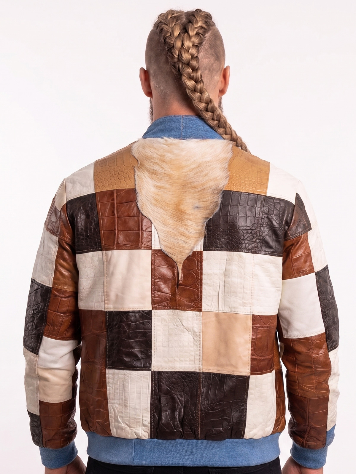 Bomber cuero trozos 2 - The Origin Ibiza