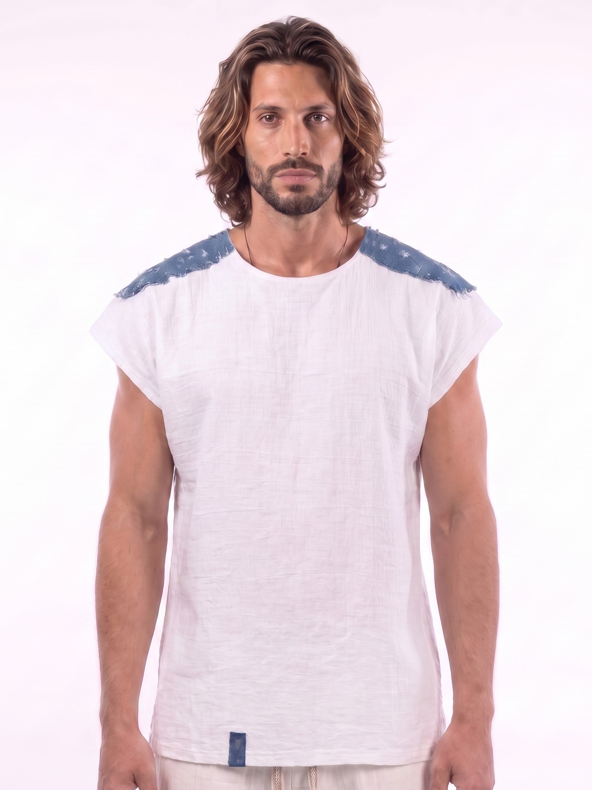 Camiseta blanca denim 2 - The Origin Ibiza