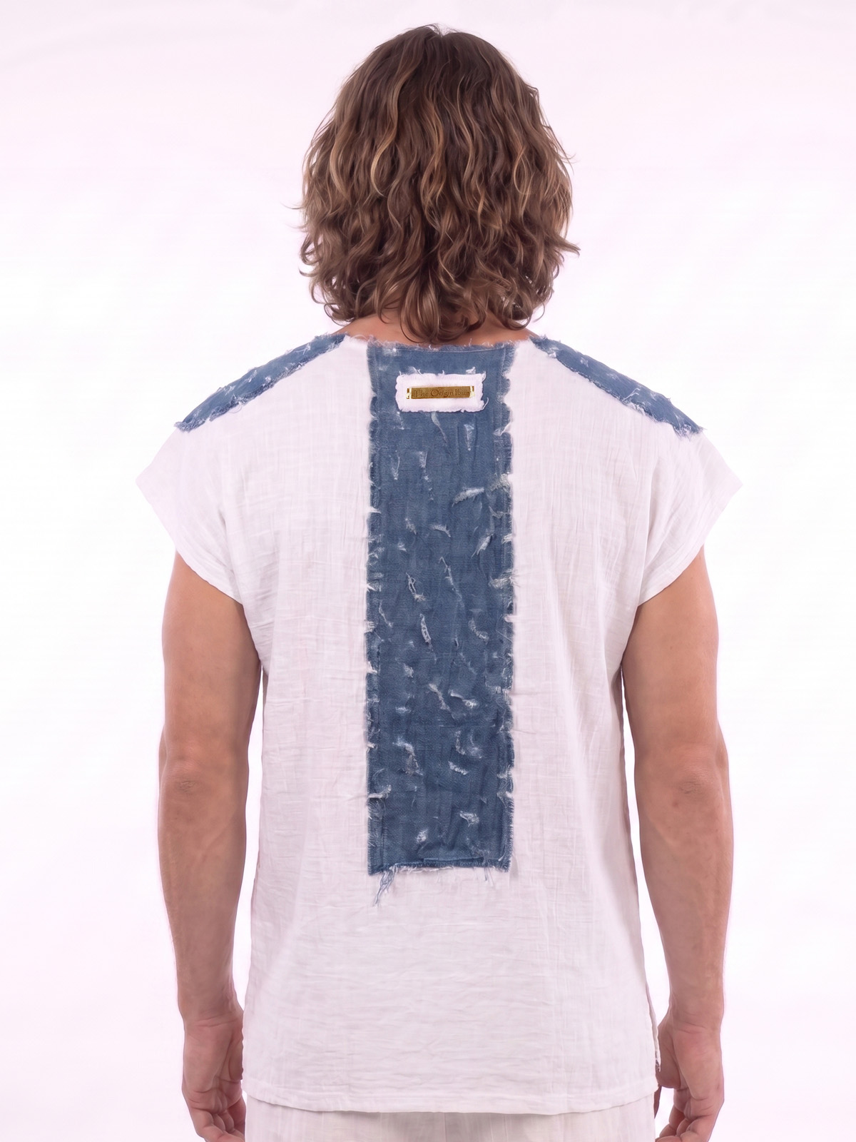 Camiseta blanca denim 1 - The Origin Ibiza