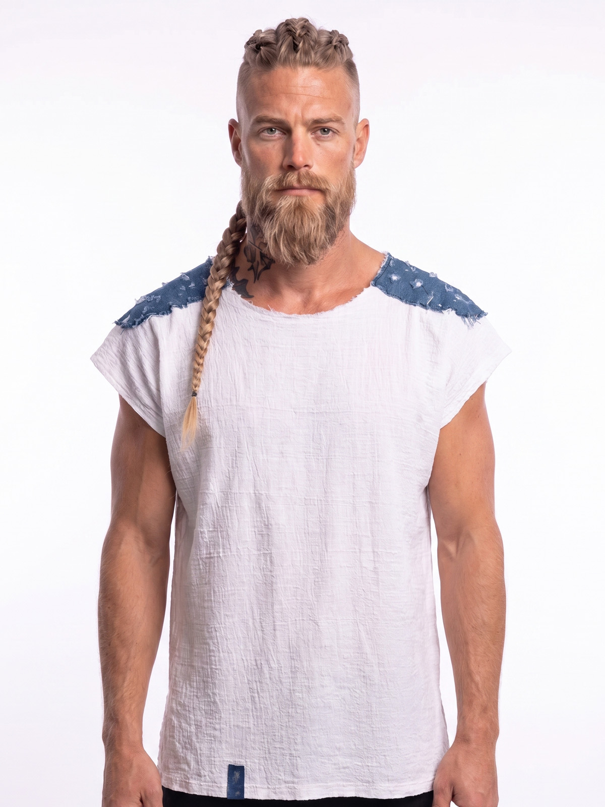 Camiseta blanca denim 3 - The Origin Ibiza