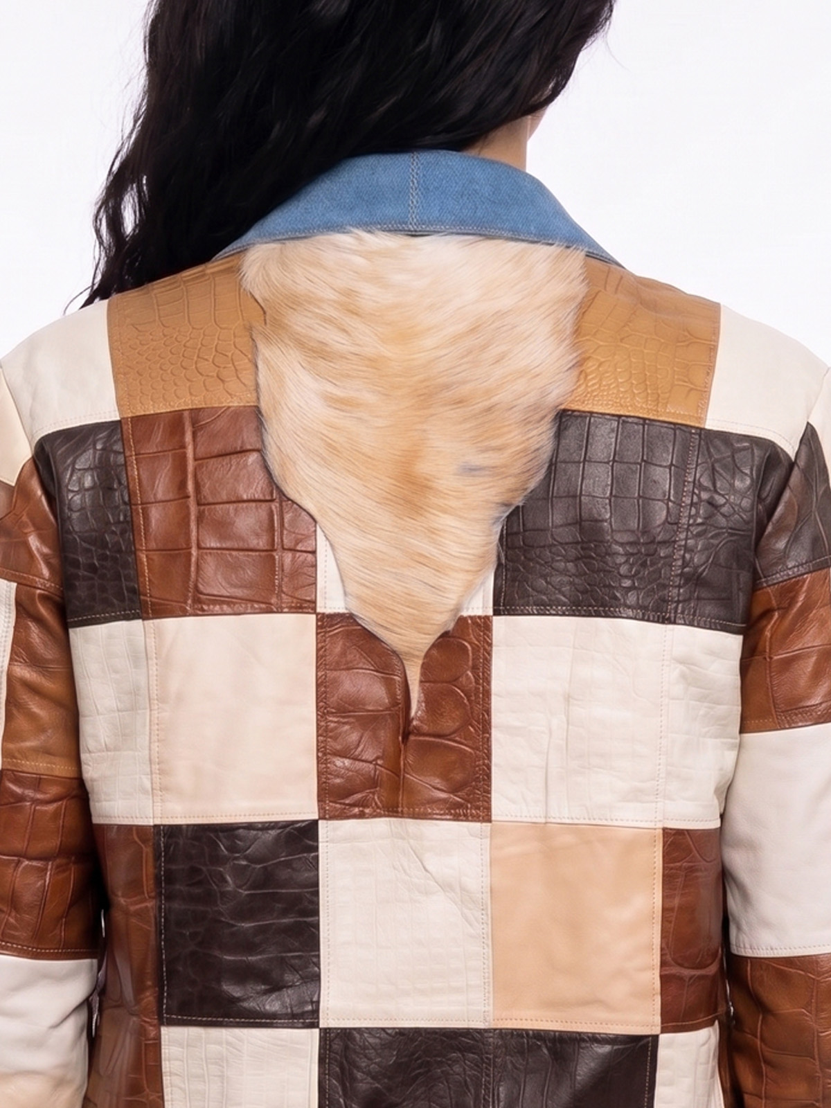 Bomber cuero trozos 3 - The Origin Ibiza