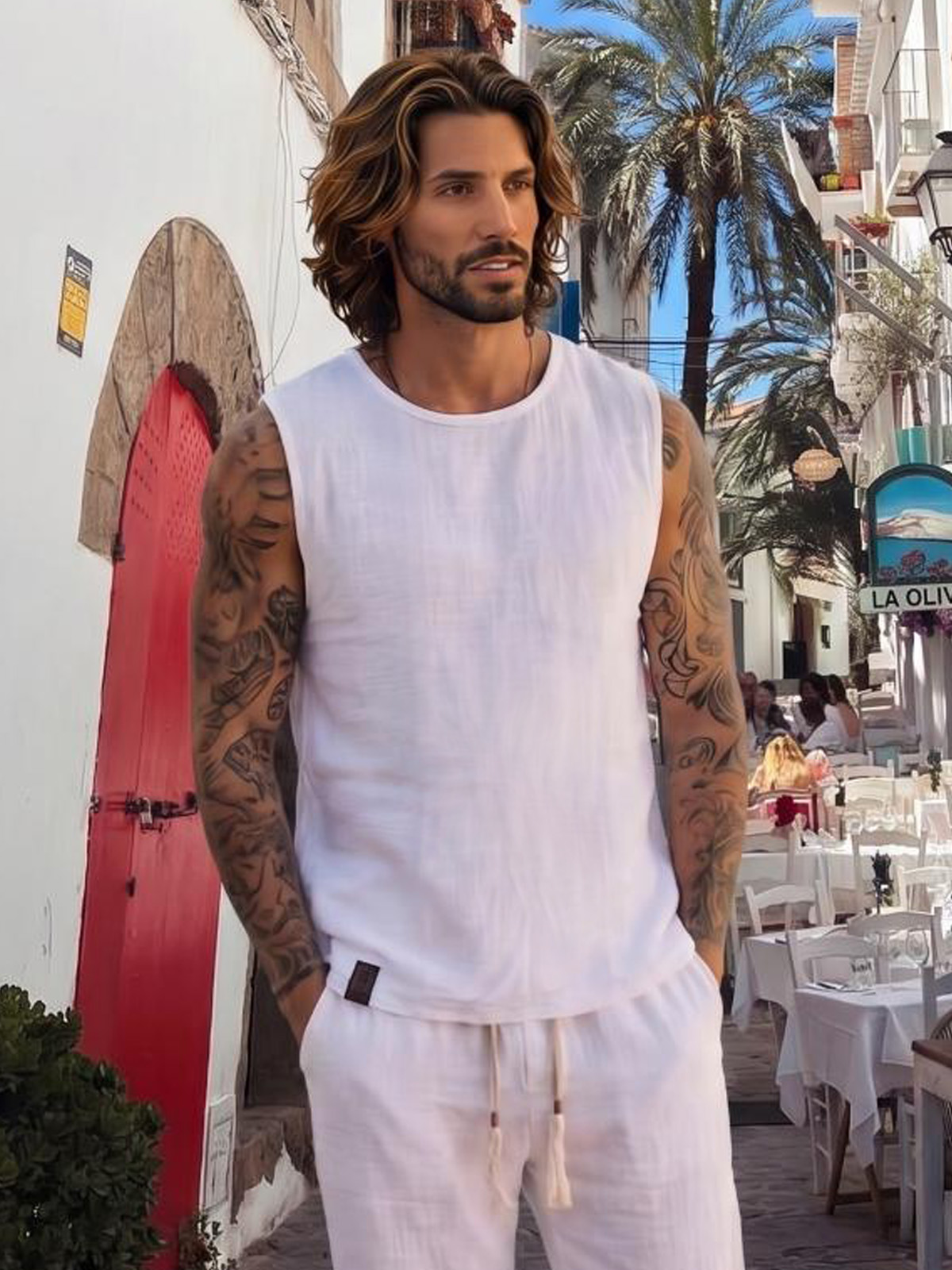 Camiseta blanca corazón cuero 4 - The Origin Ibiza