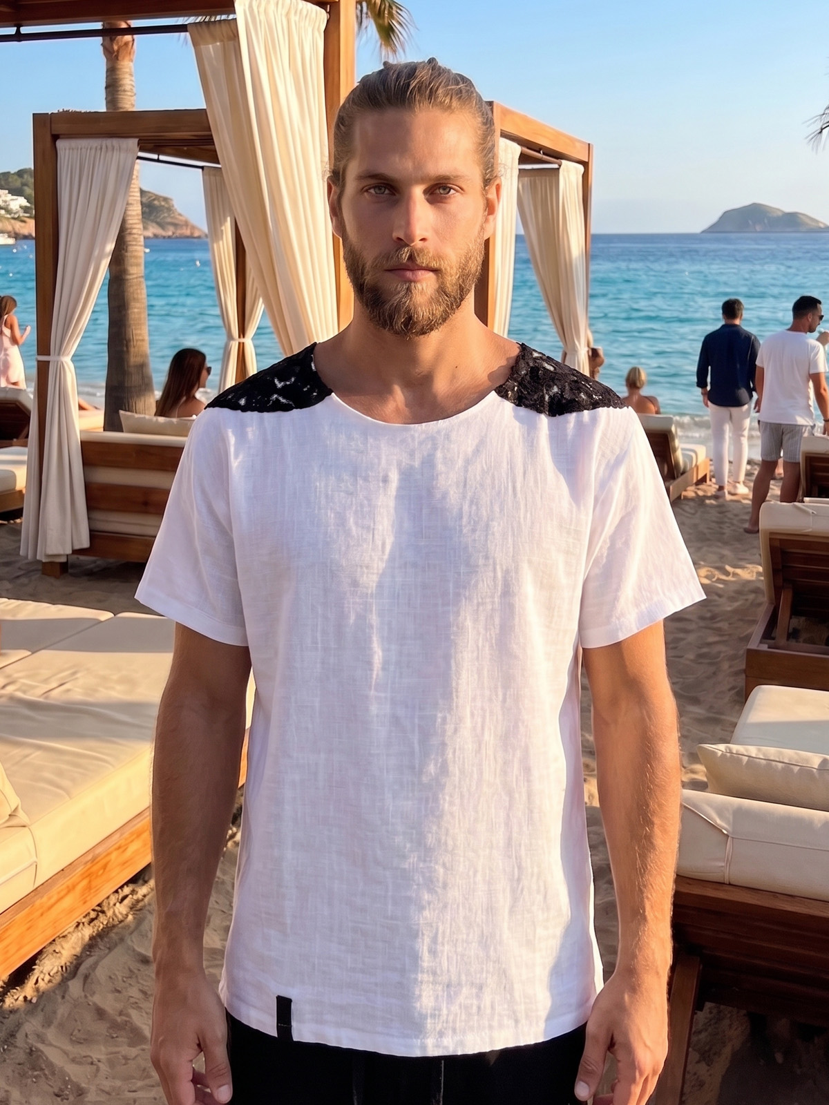 Camiseta blanca sol cuero 4 - The Origin Ibiza