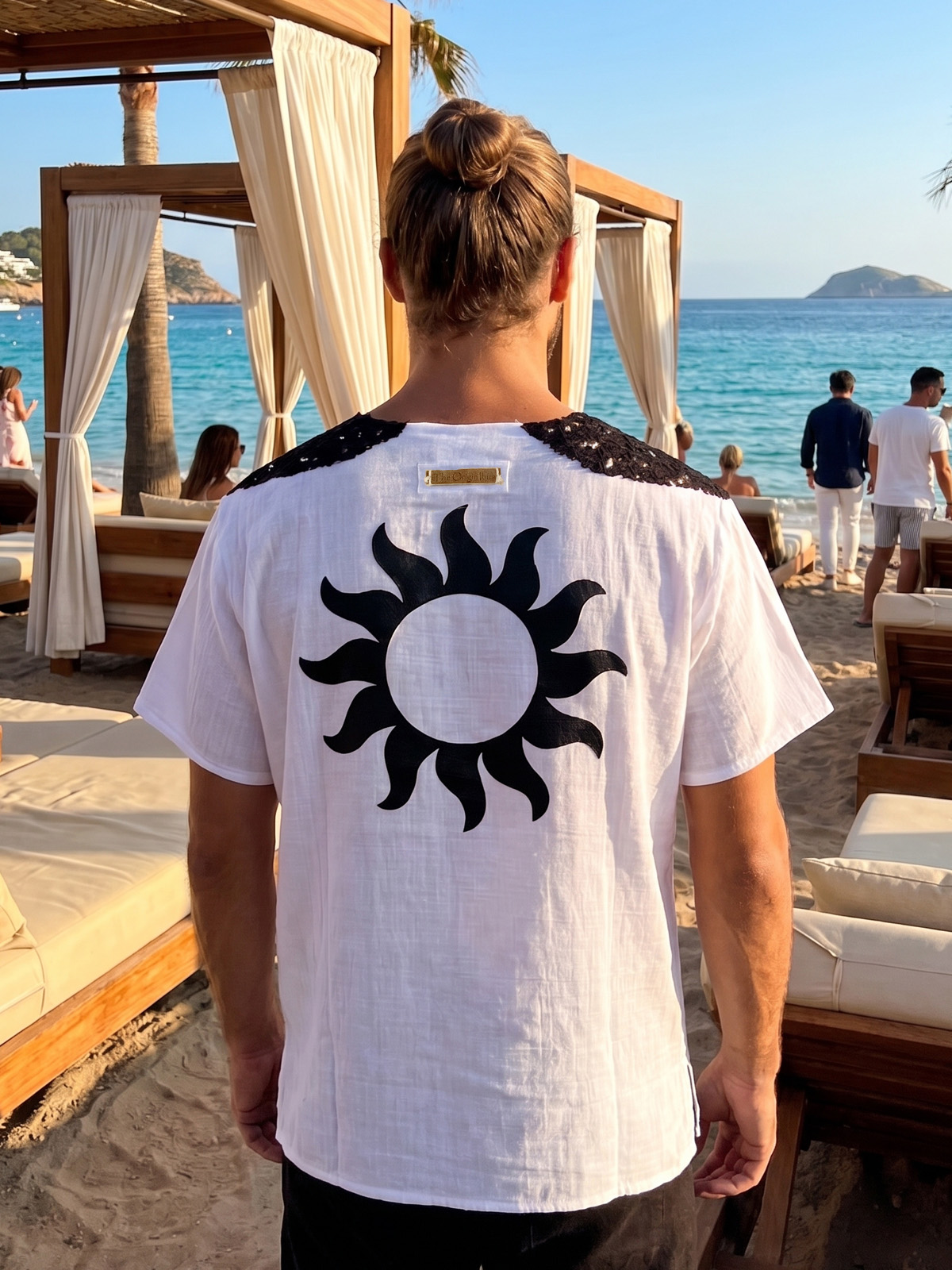 Camiseta blanca sol cuero 3 - The Origin Ibiza