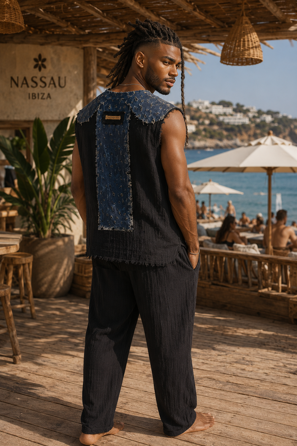 Camiseta negra denim 4 - The Origin Ibiza