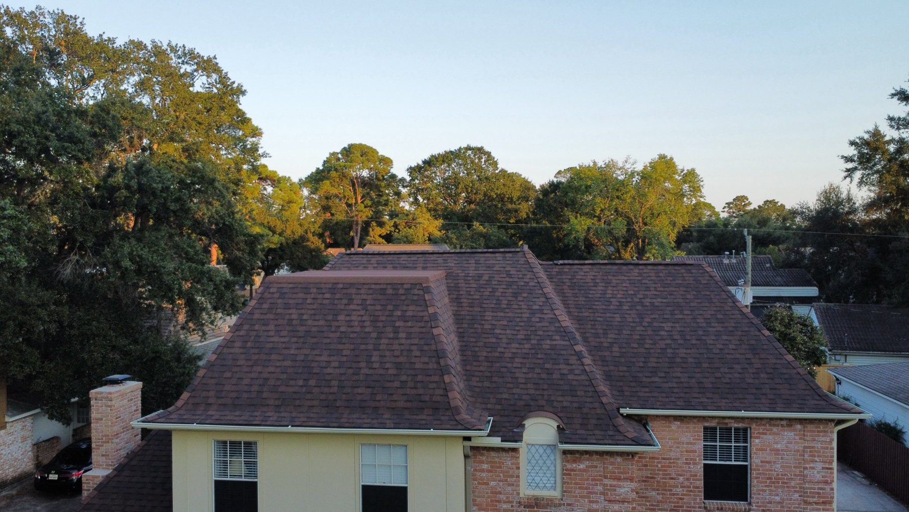 The McCullum roof, from the drone