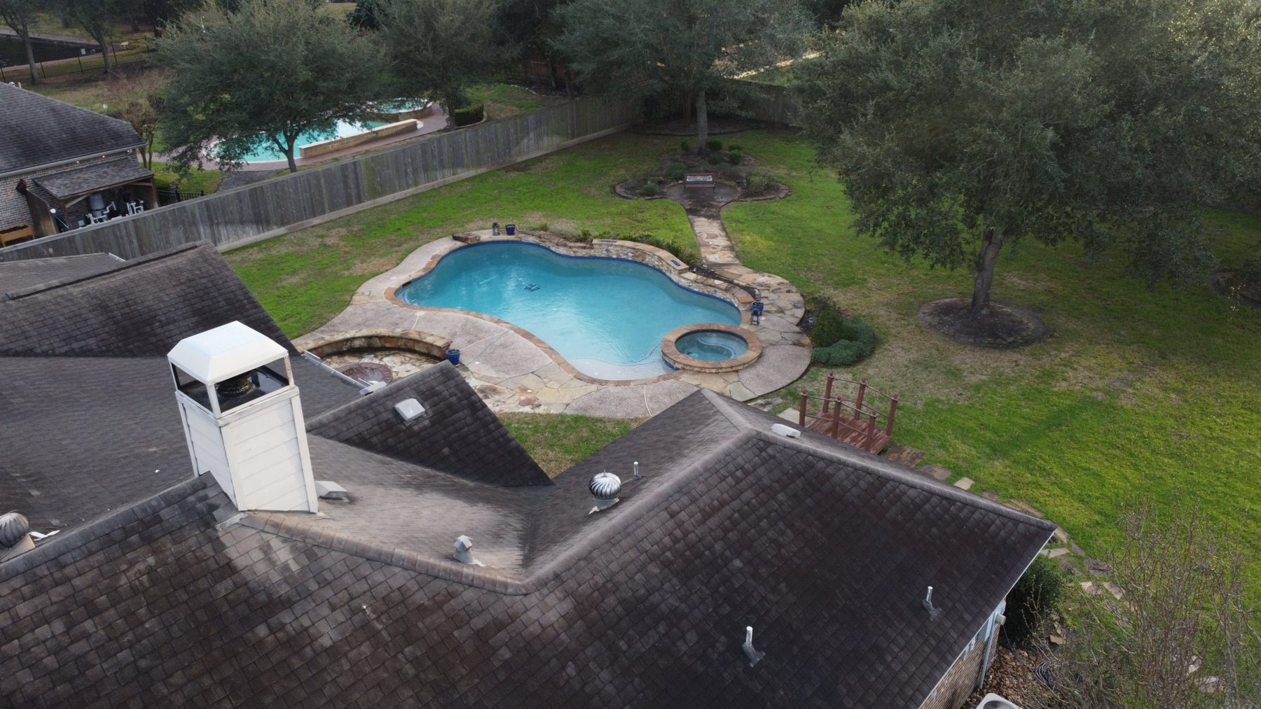 Before: the Graves roof, from the drone