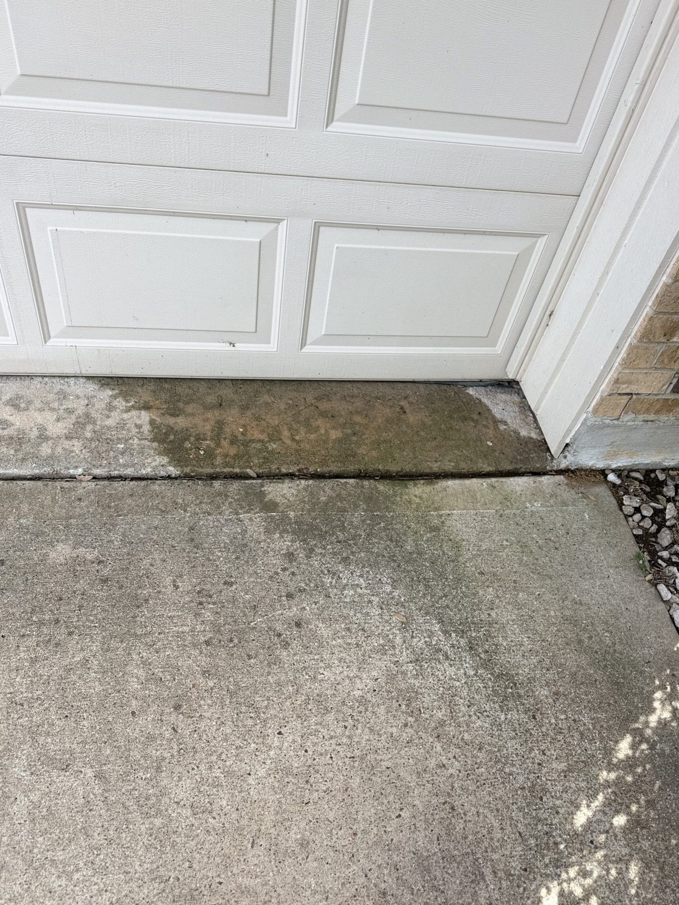 Water from a broken line at the garage