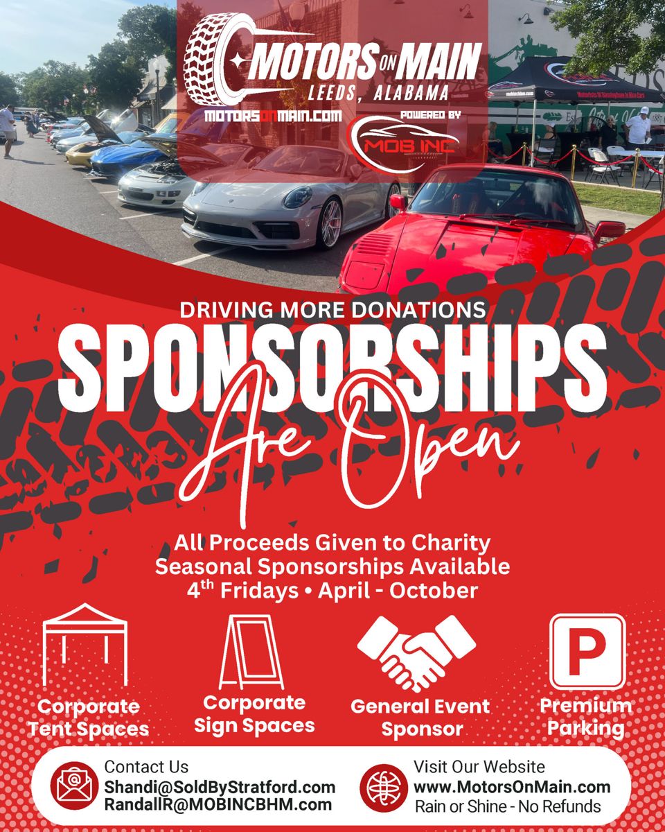 Motors on Main seasonal sponsorships flyer