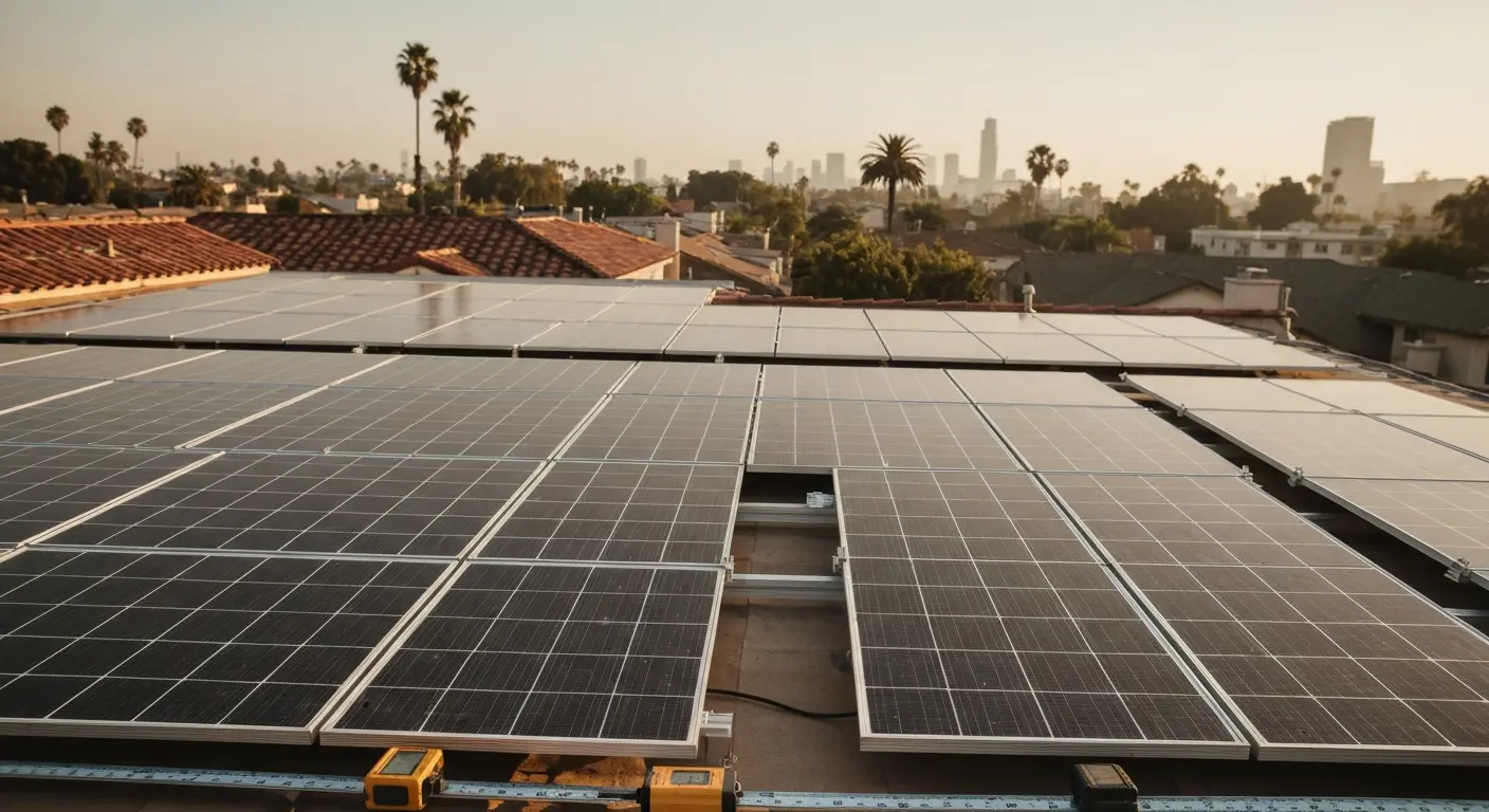 Solar panel installation on Los Angeles home