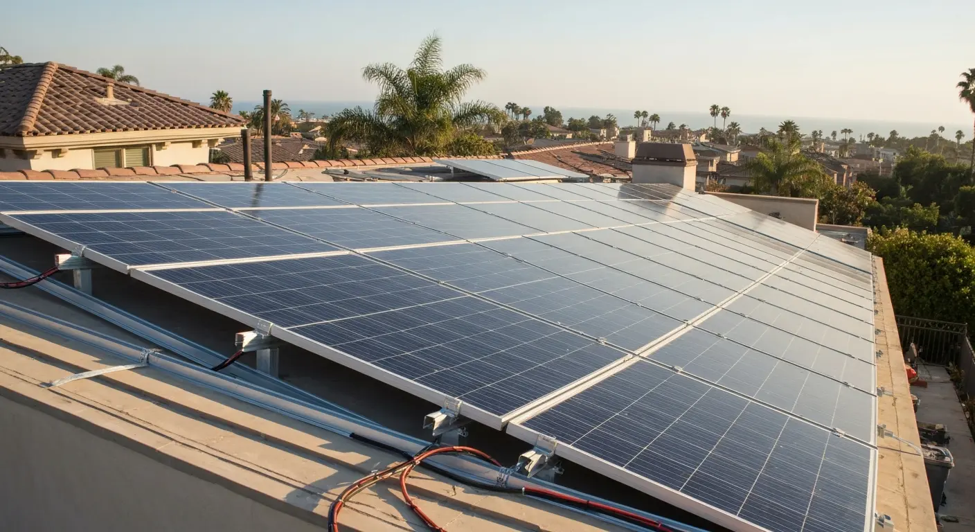 Solar panels on residential home