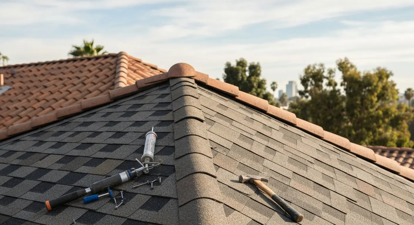 Leak repair and shingle replacement