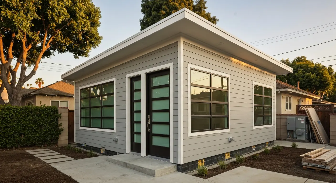 Garage conversion to ADU rendering