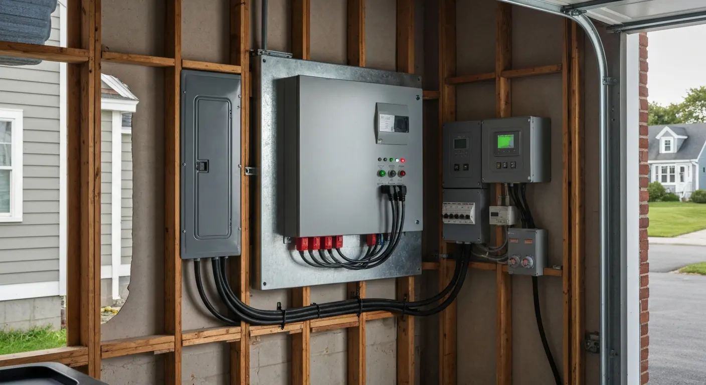 Battery storage system in garage