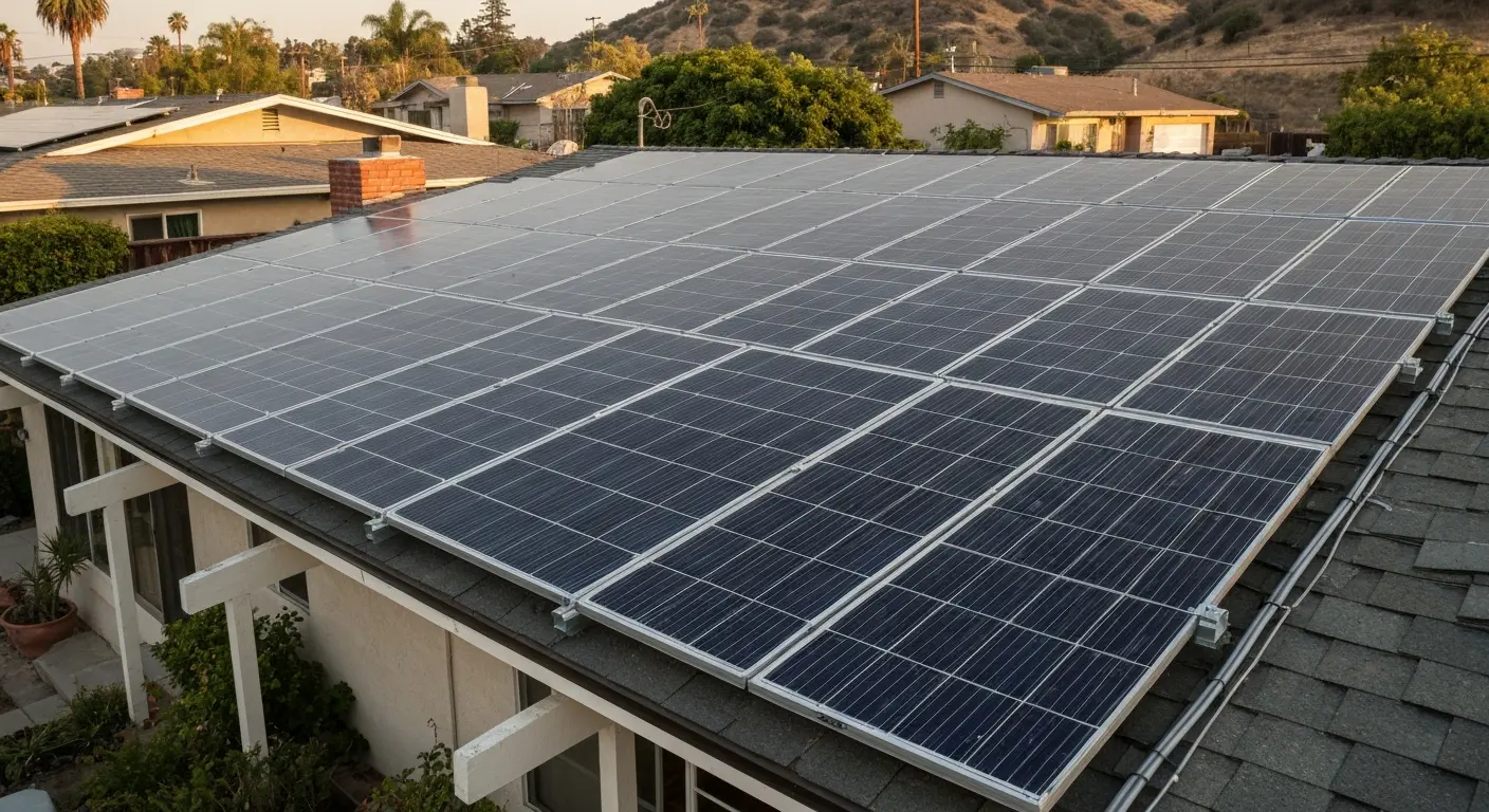 Solar panel installation on Arleta ranch home