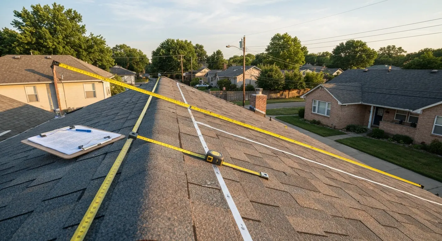 Roofing contractor assessing roof condition