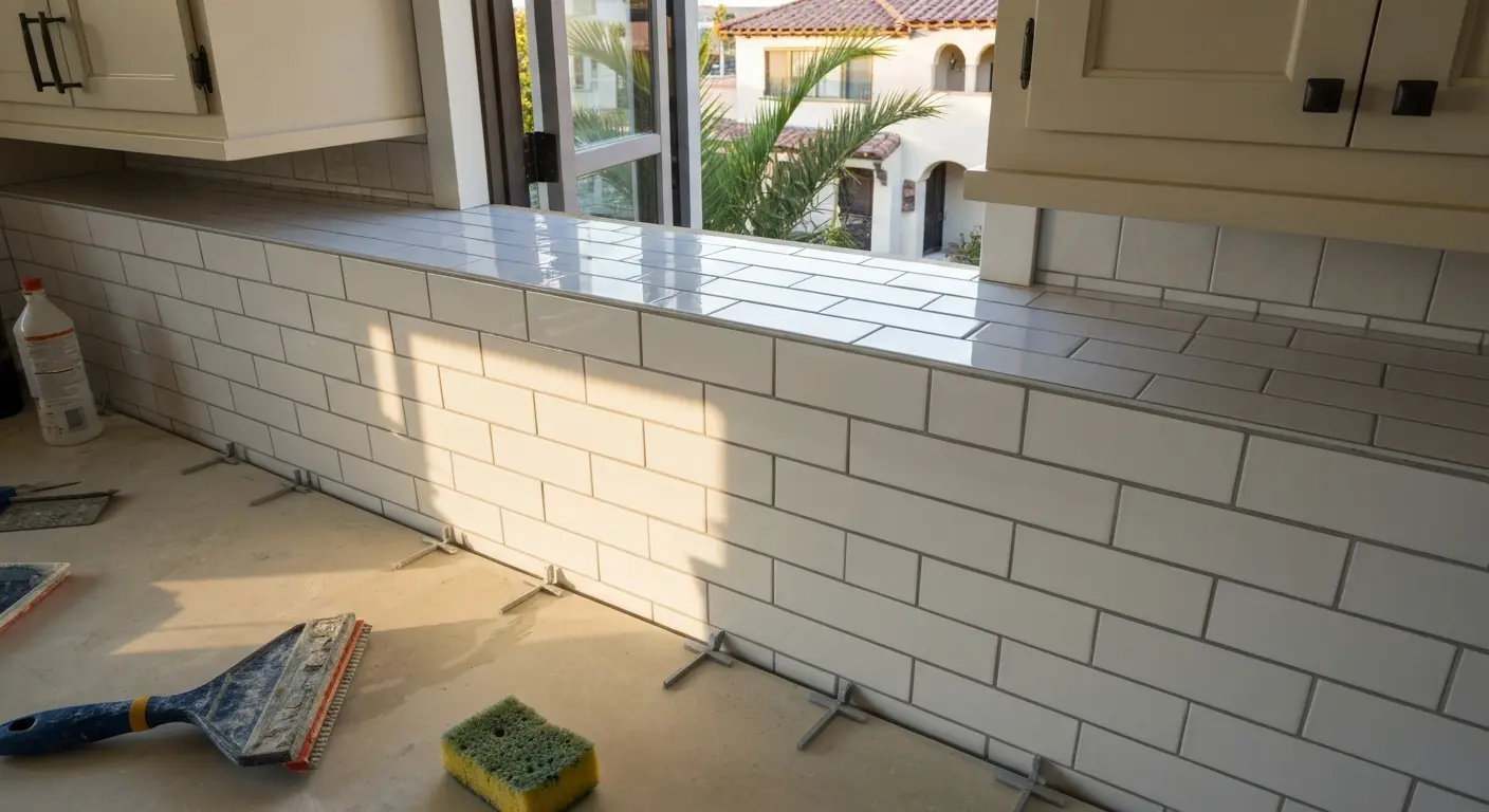 Glass backsplash project