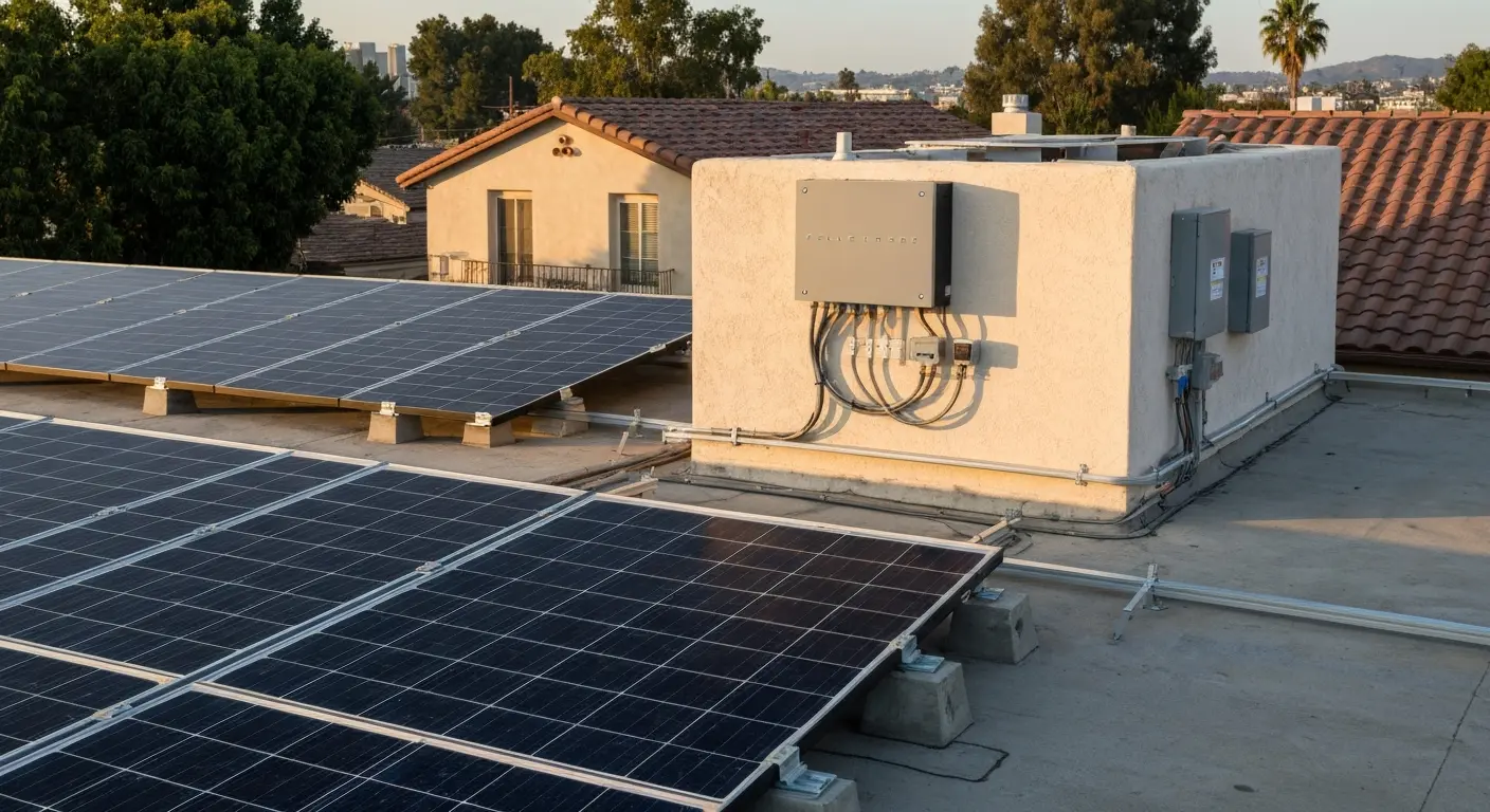 Solar panels with battery storage system