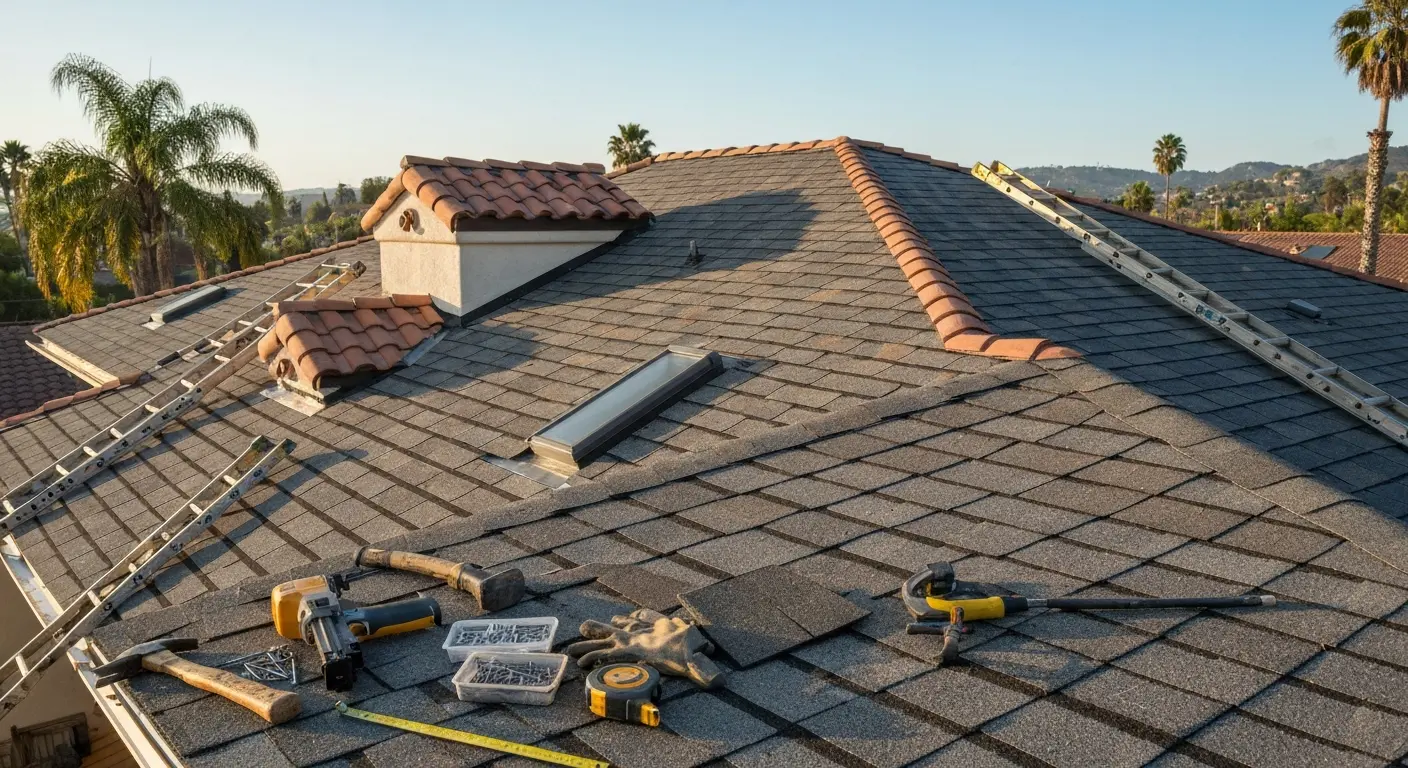 Residential roof installation