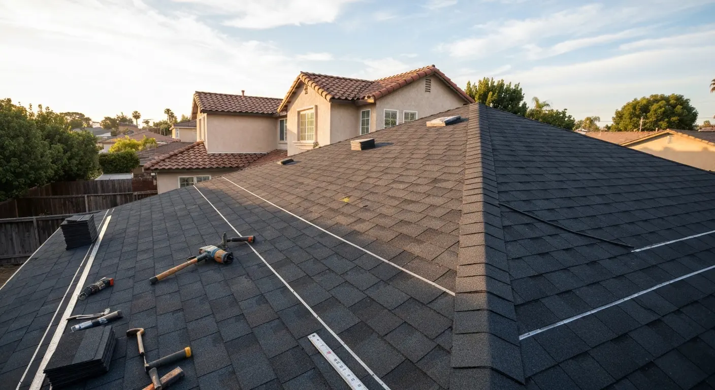 New roof installation on residential home