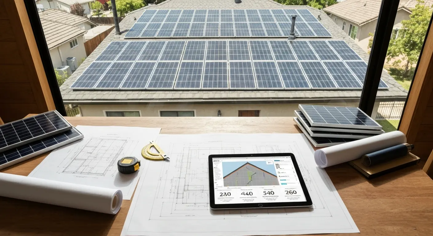 Solar system design consultation with homeowner