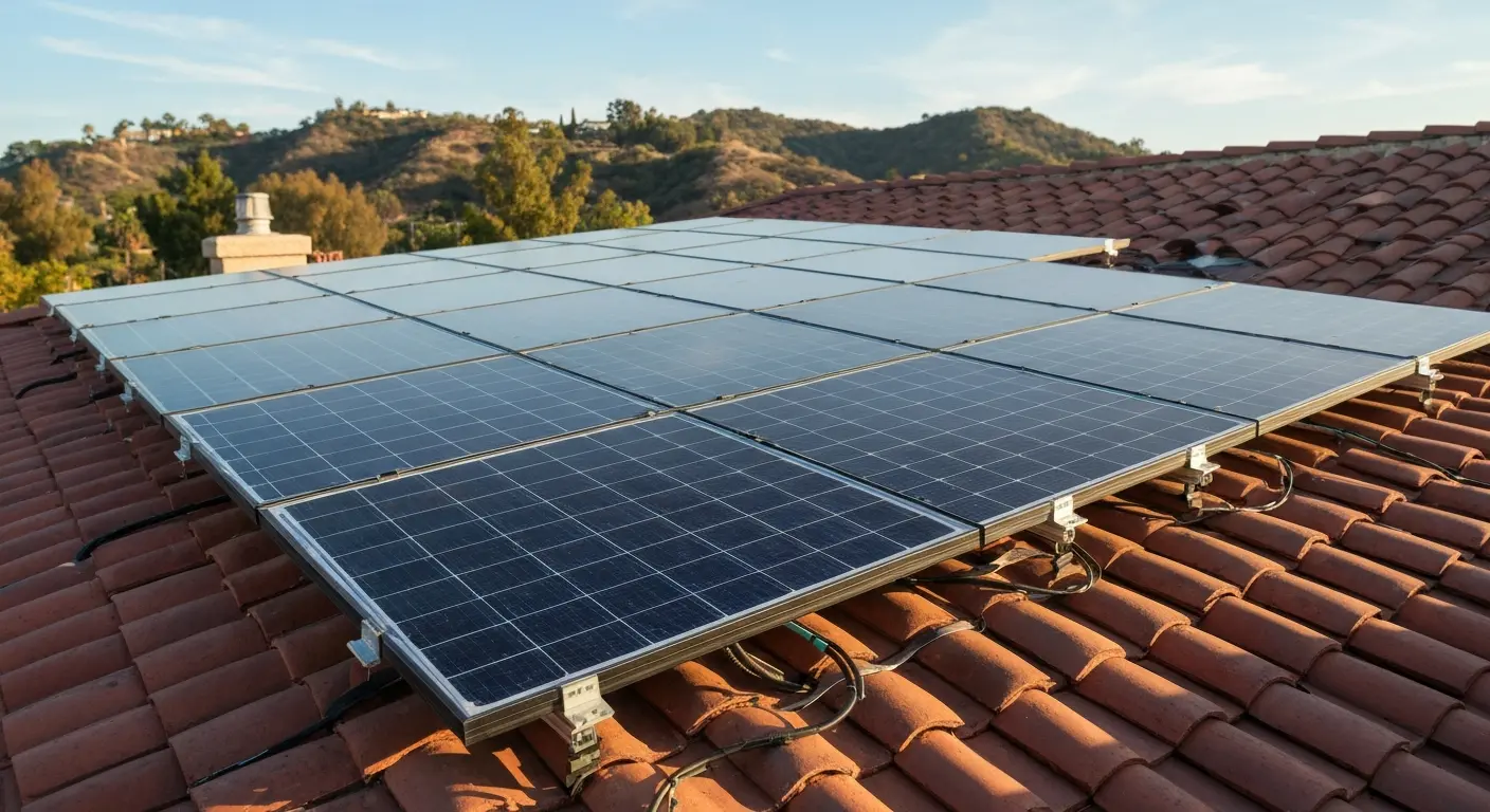 Solar panel installation on Granada Hills home