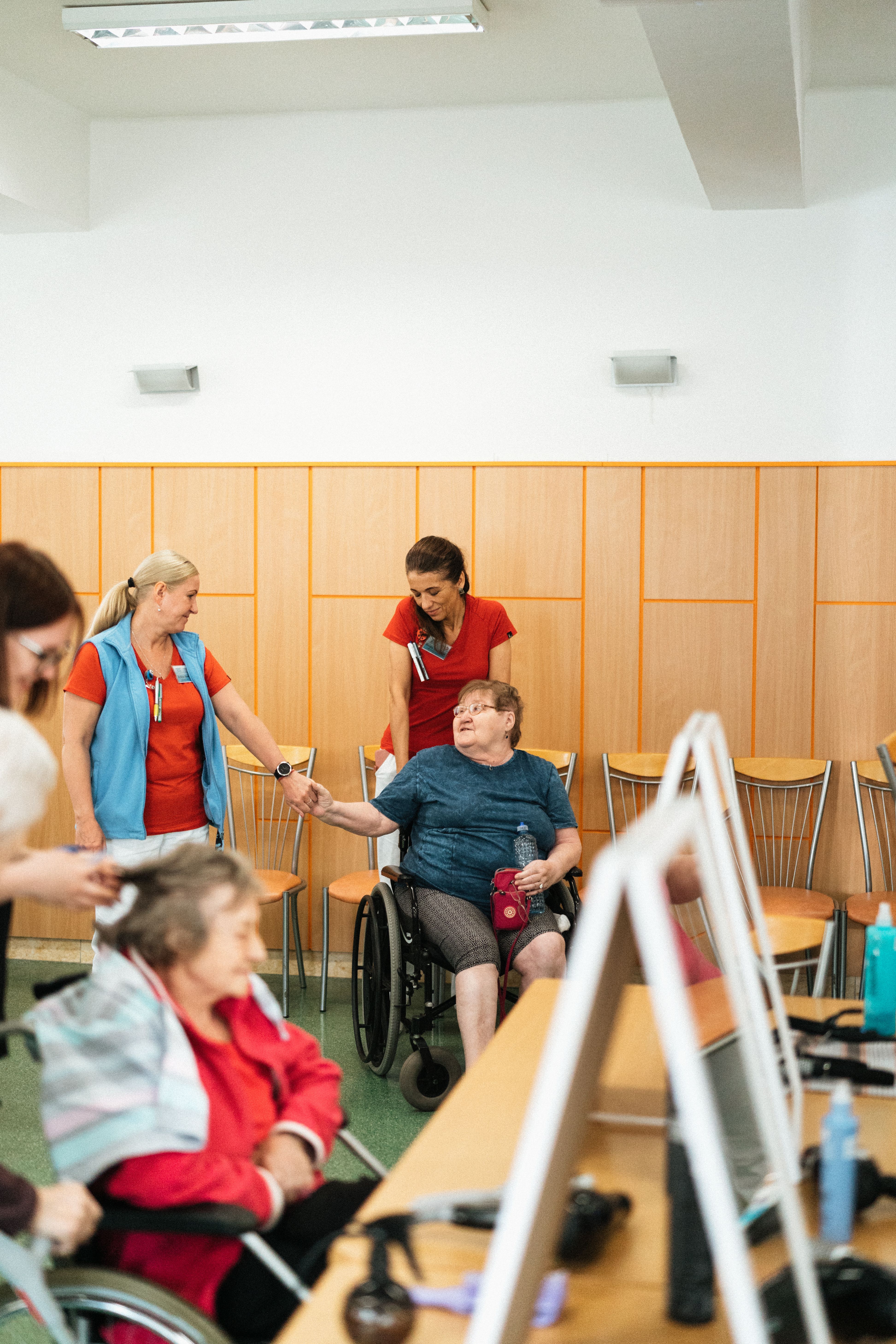 Caregiver team smiling