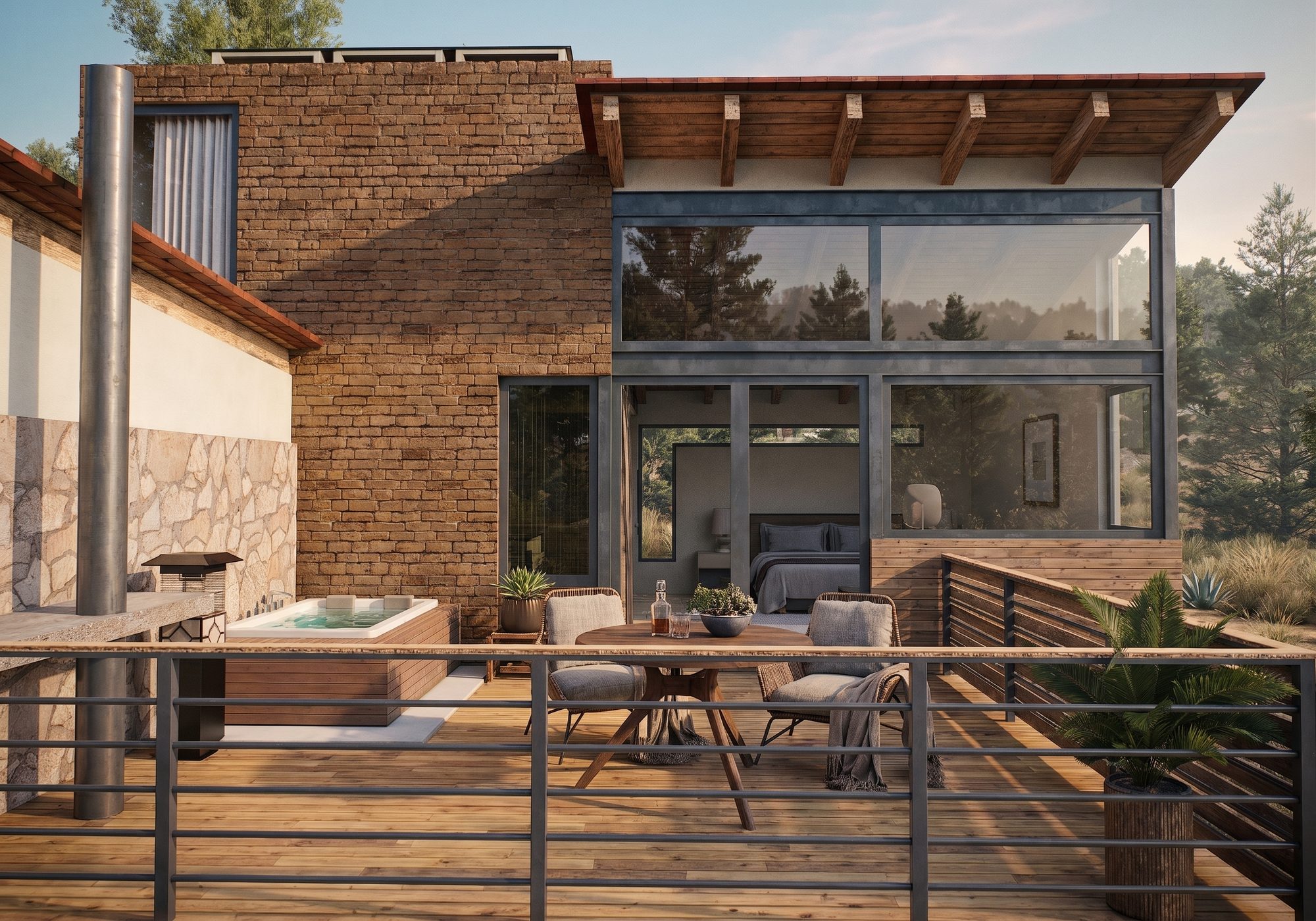 Terraza con jacuzzi exterior