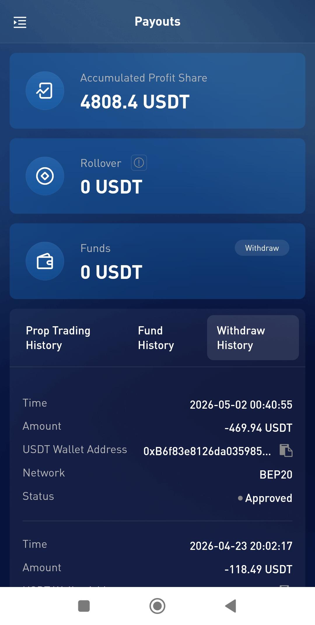 Payout proof