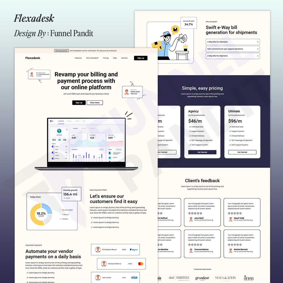 Buy GoHighLevel Flexadesk GHL SAAS Landing Page