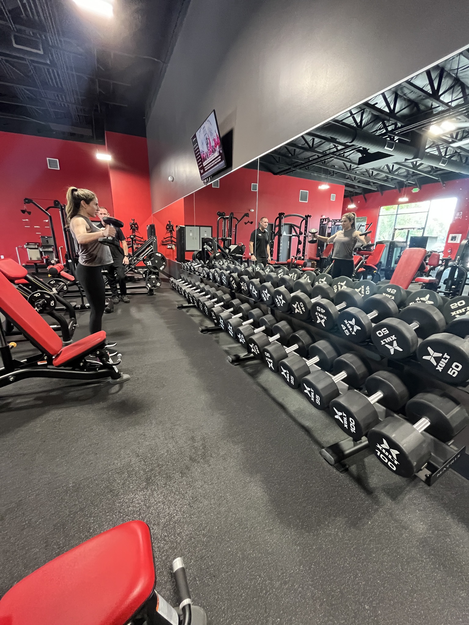 Woman training at the gym