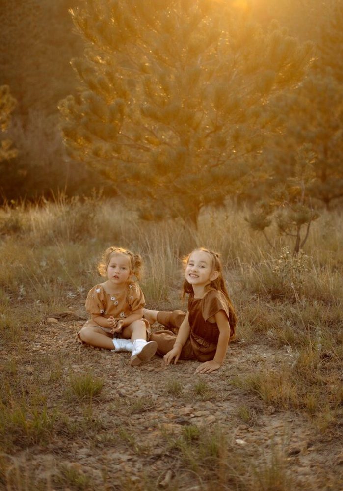 Sisters in a golden field