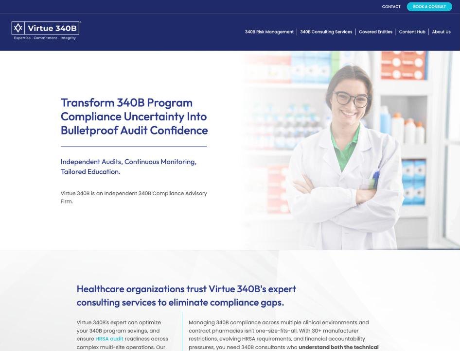 Virtue 340B homepage